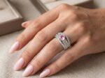 Pink American Diamond Ring for women