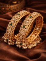 Royal Kundan Crescent Jhumka Earrings - Image 2
