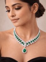 Emerald Green American Diamond Necklace