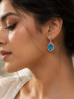Blue American Diamond Earrings