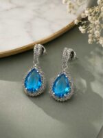 Blue American Diamond Earrings